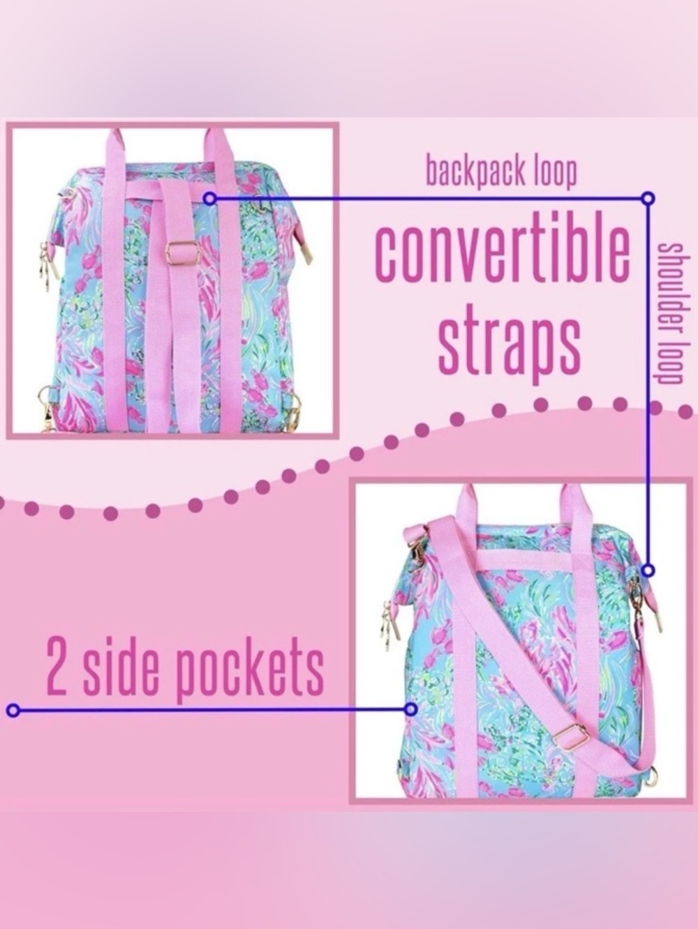 Lilly Pulitzer Backpack Cooler in Best Fishes - Picture 5 of 5
